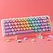 Tsungup MOA Profile Keycaps,PBT Cute Rainbow Candy Keycaps 126 Keys Dye-Sublimation Custom Keycap Set with Keycap Puller for Cherry Gateron MX Swithes Mechanical Keyboards