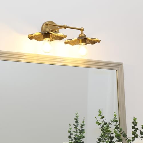 Pathson 2-Lights Metal Wall Sconce + 1-Light Wall Lamp, Brass Finish