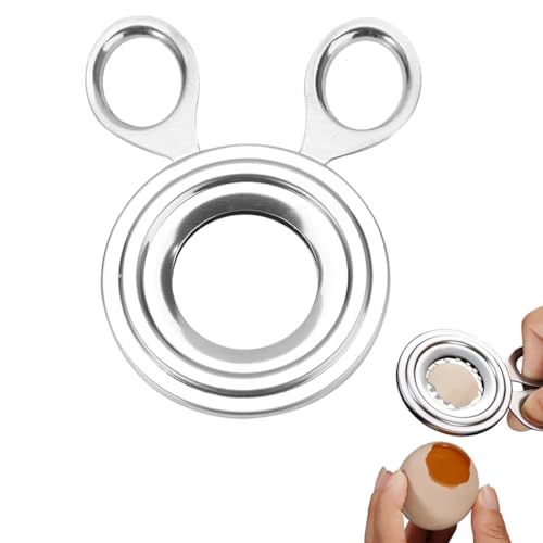 Apriscatole, fora-uova, forbici per uova in acciaio inox, taglia-uova salva-tempo, taglia-uova gourmet, apriscatole in acciaio inox taglia-uova, per uova crude e sode, argento