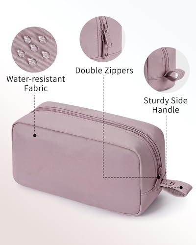 Image of Narwey Cute Makeup Bag Small Toiletry Bag Travel Cosmetic Bag Organizer Make Up Bags with Organized Pockets for Women (Dusty Rose, Large)