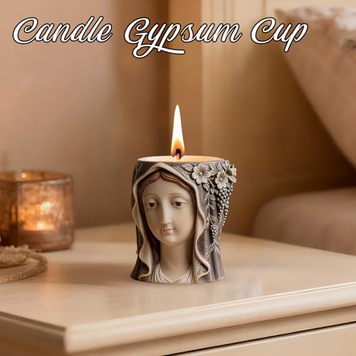 Virgin Mary Flower Pot Resin Mold, Epoxy Resin Casting Silicone Mold for DIY Holy Girl Planter Jewelry Pen Holder Container Mould Candle Vessels Craft, Perfect for Flower Arrangement Festival Gift — view 4