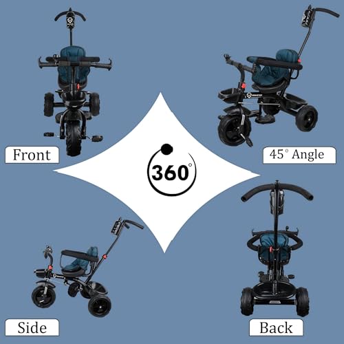 Image of 3-in-1 Baby Tricycle for Toddlers 1-5 Years | Ride-On Trike with Parent Push Handle, Safety Belt, Adjustable Seat, Footrest & Backrest | Kids Trike with Storage Basket for Boys & Girls