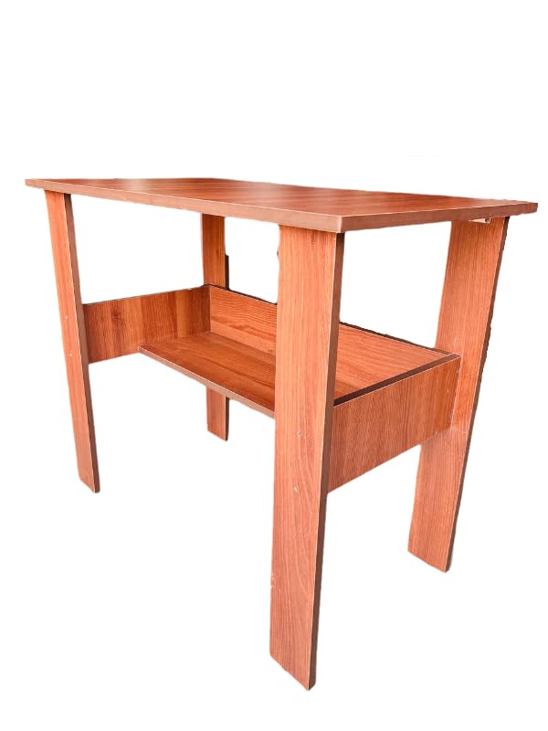 Image of SBF Furniture Engineered Wood Computer Desk with One Tier Shelves Laptop Study Table for Office Home Workstation Writing Modern Desk (ST-004 /90 x 50 x 77 cm) (Accasiya Brown) DIY(Do-It-Yourself)
