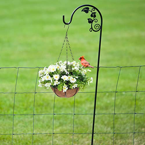 Eringogo Deck Decorations Outdoor Artificial Flowers With Hanging Basket, Fake Rose/Daisy Flowers In Lining Hanging Planter, Faux Plants Hanging Flowers Basket Decor For Indoor, Outdoor #TOP1