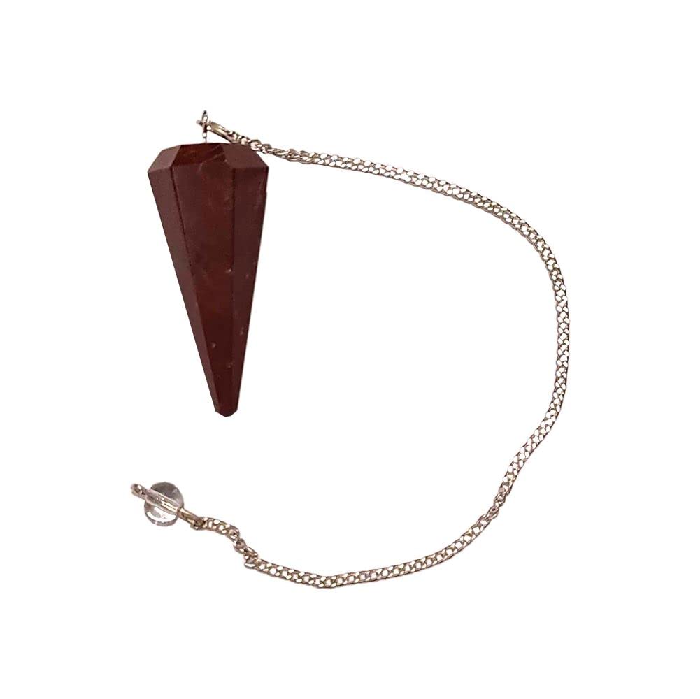 VIE Naturals Pendulum with Chain, Red Jasper, One