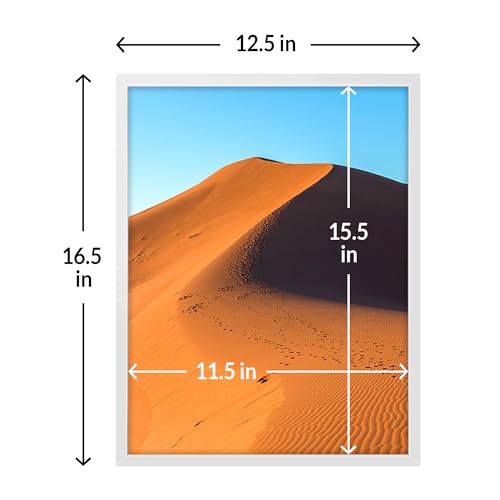 Image of LaVie Home 12x16 Picture Frame for Wall Display, 12x16 White Picture Frame with HD Plexiglas, 12 x 16 Poster Frame 1 Pack, Display Frame for Vertical or Horizontal, Classic Collection