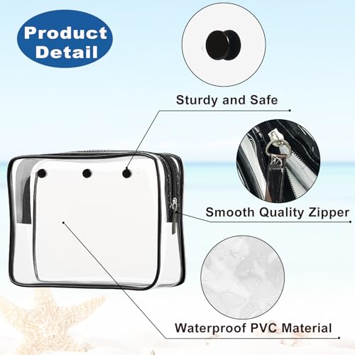 Clear Insert Bag Accessories for Beach Tote Bag, Clear Travel Storage Inner Pouch for Cosmetic, Toiletry & Makeup Brush Organizer Divider3