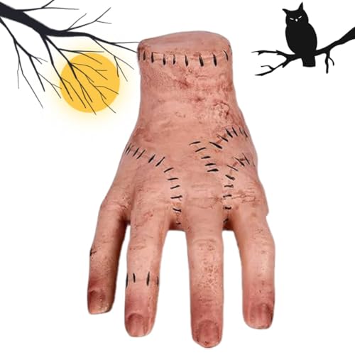 Mão da família Adams, mãos látex brinquedos, mão coisa Adams, acessórios de terror adequados para o Halloween e Cosplay