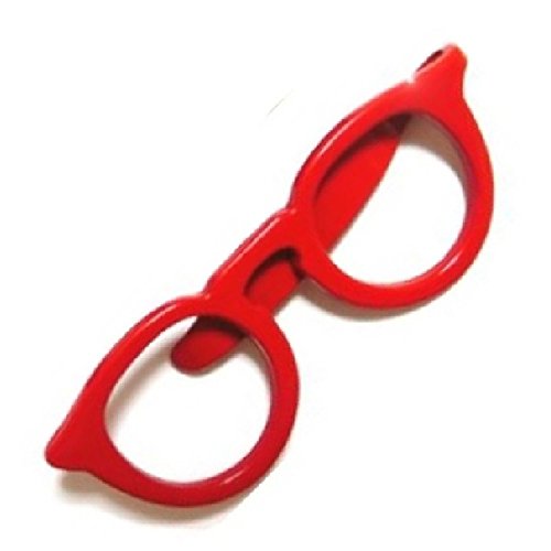 ネクタイピン メガネ タイピン ネクタイ メガネ サングラス 眼鏡 タイバー マネークリップ ゴールド 金 黒 赤 メンズ レディース プレゼント しおり ブローチ YZ148 (レッド)