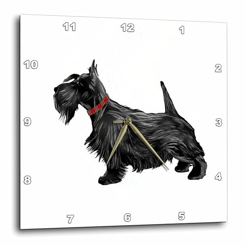 3dRose Wall Clock Silent - 13 inch - A Scottish Terrier Design for Dog Lovers and Scottie Dog Owners - Creative Studios – Scottish Terrier
