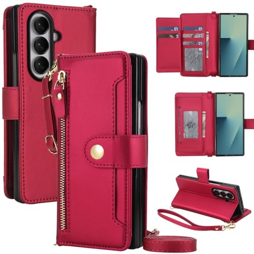 Protégez votre Galaxy Z Fold 4 avec cet étui portefeuille rouge anti-chute