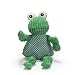 HuggleHounds Plush Corduroy Durable Squeaky Knottie, Dog Toy, Great Dog Toys  for Aggressive Chewers, Frog, Large