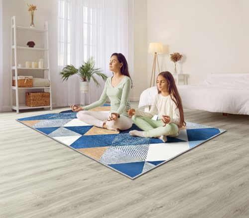 BSB HOME 3 X 5 Feet 3D Jet Multi Printed 3D Jet Vintage Persian Rectangular Shape Carpet/Rug/Runner and Carpets for Bedroom/Living Area/Home and Offices with Anti Slip Backing (3 X 5 Ft, Crystal)