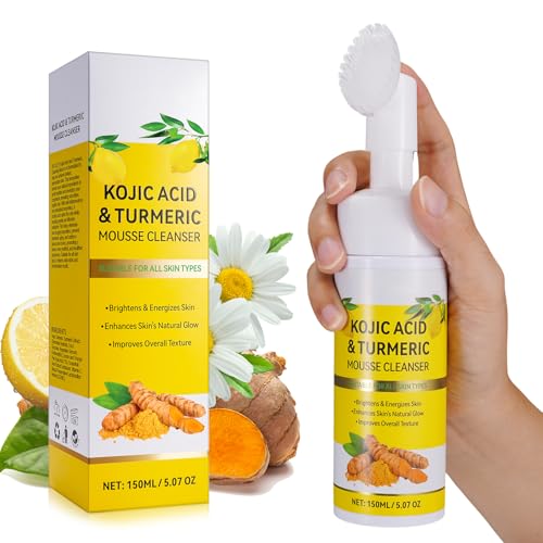 A r b c r n Turmeric Cleansing Mousse,Kojic Acid Facial Cleanser for Fce Wash and Firming Skin,Remove Excess Keratin-Deep Clean Pores 150ML