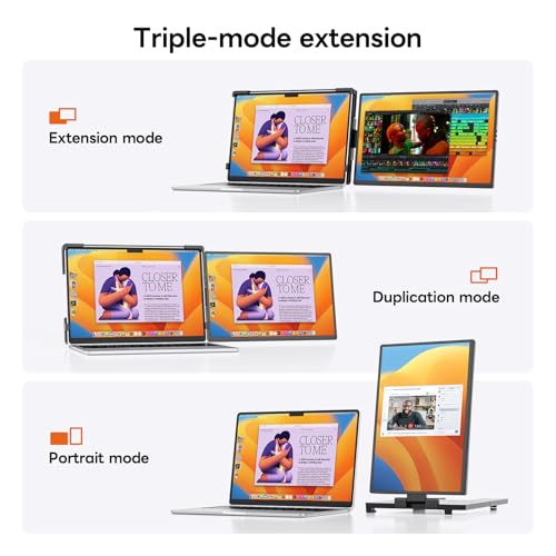 Image of 14 inch Laptop Screen Extender,FHD 1200P IPS Portable Monitor for 14 inch-17.3 inch Laptops, Dual Travel Screen Monitor Plug & Play, Laptop Screen Monitor Extender Compatible with Windows /Mac /Android&Chrome OS