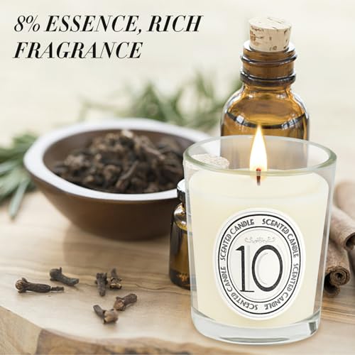 Scented Candles Gifts Set, Vintage Retro Stlye Hand Poured Natural Soy Wax Transparent Glass Candles Perfect Women & Men Gifts with Essential Oils for Aromatherapy Relaxation 12pcs - Image 4