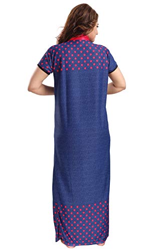 Image of Fabme Women's Satin Floor Length Night Dress Nighty