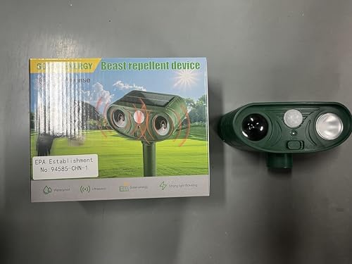 2026 Deer Squirrel Cat Repellent Outdoor Waterproof Rabbit Deterrent with Flash Light Motion Sensor...