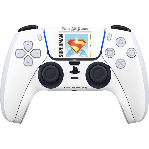 Skinit Decal Gaming Skin Compatible with PS5 Controller - Officially Licensed Superman 2025 Daily Planet Superman Cover Design