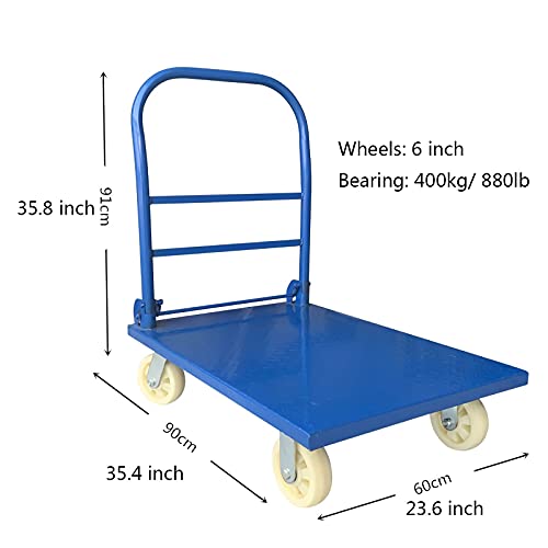 Carretilla plegable resistente de 4 ruedas capacidad 880lbs miniatura 2