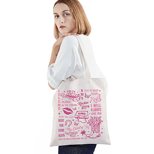 BWWKTOP Country Song Canvas Tote Bag - Music Lover Gift, Album Shoulder Bag, Festival Merchandise3
