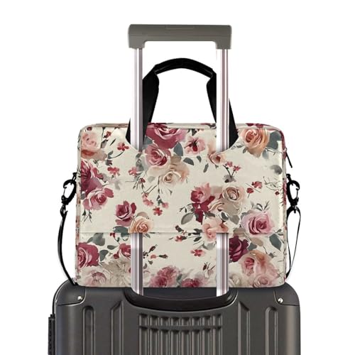 Maletín para portátil patrón rosas vintage, 13-15.6 pulg miniatura 4