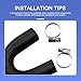 Neferta 1 PC Car Heater Core Cross Cooling Water Bypass Hose, U-shaped Jumper Adapter Connector Rubber Hose with clips, OEM #551699, for Chevrolet GM Pontiac LSX LS1 LS2 LS3 LS6 LS7 LQ4 LQ9 (Black)