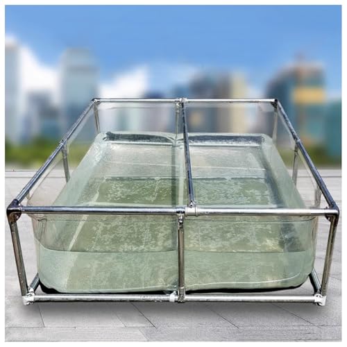 Bassin d'aquaculture hors sol en PVC avec structure en acier et vanne