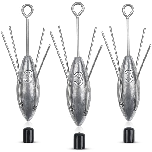 Sputnik Sinkers Surf Fishing Weights,Spider Weights Sinkers Long Tail Saltwater Surf Casting Fishing Sinkers Catfish Weights Tackle for Ocean Sea Sand Beach 3oz-7oz