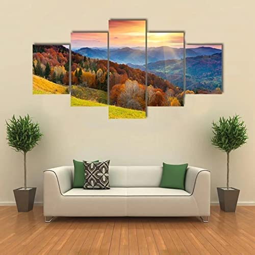 Tableau multi panneau 5 parties pour habiller un grand mur de salon