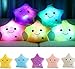 Cuscino decorativo a LED con stella colorata in peluche, con LED che cambia colore, per Natale (viola)