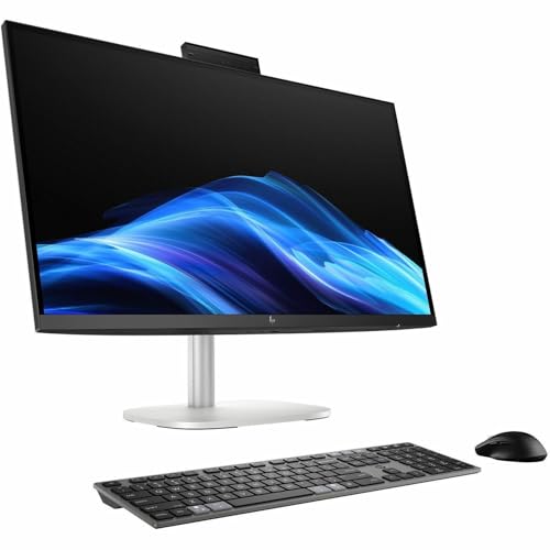 Image of HP EliteStudio 8 AiO G1i All-in-One Computer - Intel Core Ultra 5 235 - vPro Technology - 16 GB - 512 GB SSD - 27 inch QHD Touchscreen - Desktop - Pike Silver - Intel Q870 Chip - 2560 x 1440 - Windows 11