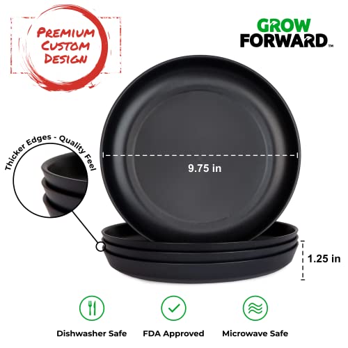 Grow Forward Premium Wheat Straw Plates And Bowls Sets - 8 Unbreakable Microwave Safe Dishes thumb #2