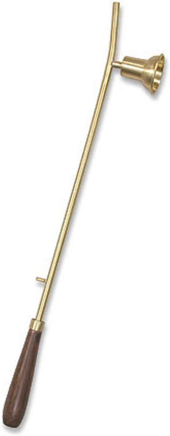 Trinity Church Supply Candle Lighter with Bell Snuffer Brushed Solid Brass and Sturdy Wood Handle Canlighter Candle Accessories, 18 Inch Height