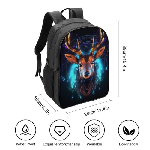 Mochila escolar de alce en 3D resistente para libros pesados 2