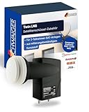 SCHWAIGER Twin LNB digital I Low Noise Blockconverter für 2 Teilnehmer I witterungsbeständig & robust für störungsfreien SAT-Empfang I geeignet für Multifeedanlagen I Satellitenschüssel-Zubehör