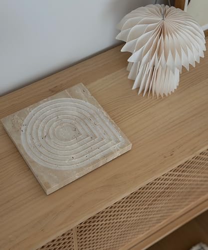 Acento arquitectónico de decoración del hogar con bandeja de travertino Bursera 4