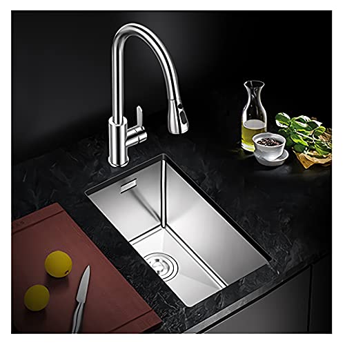 Pink Palm Fregadero de Acero Inoxidable de 10 Pulgadas con un Solo Recipiente y Kit de Filtro de Drenaje, Ideal para Cocina, Bar y Zona de Lavado (B1)