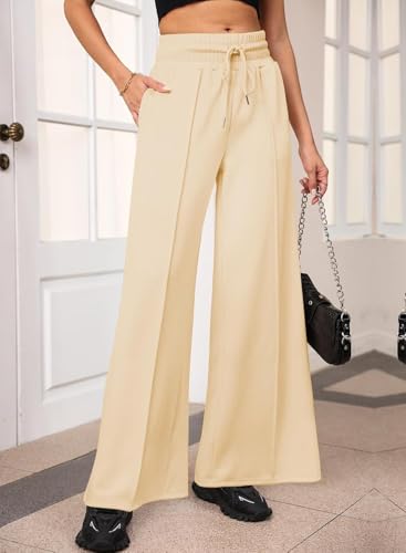 Image of Q - RIOUS Women's Wide Leg Drawstring Relaxed Fit Trouser