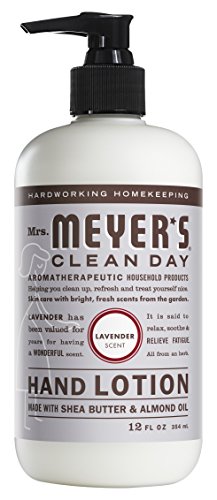 Mrs. Meyer's Hand Lotion for Dry Hands, Non-Greasy Moisturizer Made with Essential Oils, Lavender, 12 oz