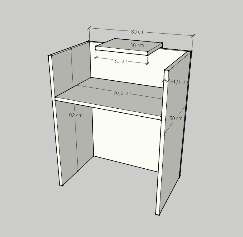 DUÓFIC Comptoir De Réception Et De Bureau. Montage Facile – Disponible En Plusieurs Couleurs | 80x105x50 Cm | 19 Mm D'épaisseur De Plateau | Fabriqué En Espagne. (Olmo - Blanco