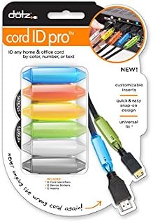 Dotz Cord ID Pro Cord and Cable Identification System, 12 Count, Assorted Colors