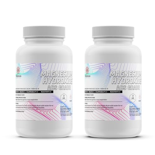 Magnesium Hydroxide ACS Grade - 2 Pack (4 Lbs) for pH Control in Lab and Industrial Applications