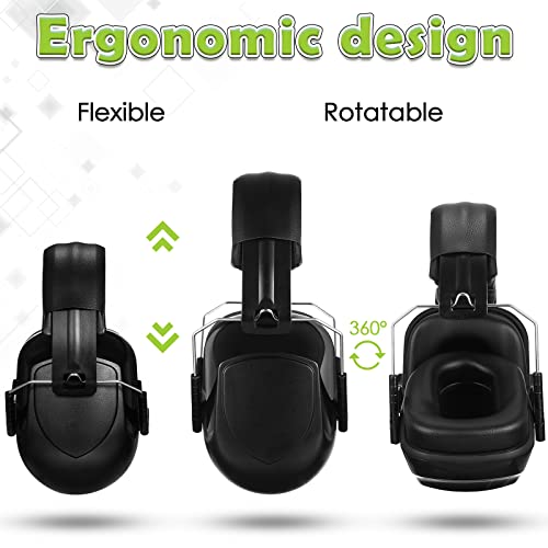 4 Pack NRR 28dB Safety Ear Muffs, Foldable Noise Reduction Safety Ear Protection Adult Noise Cancelling Earmuffs for Shooting - Image 4