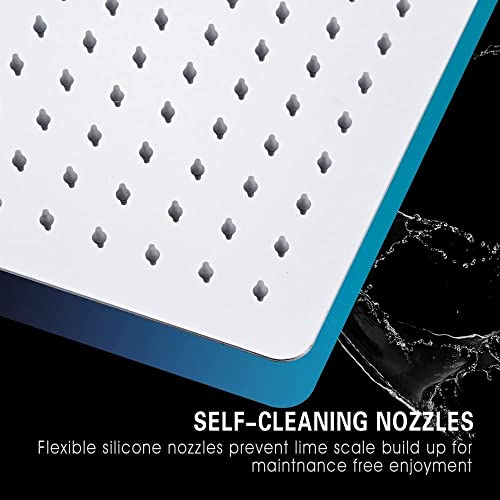Image of TOSCH Stainless Steel 304 Grade Extra Heavy Ultra Slim Premium shower Chrome Finish (10 Inch) (Series-Super Heavy) With Rectangle Shower Arm (18 Inch)