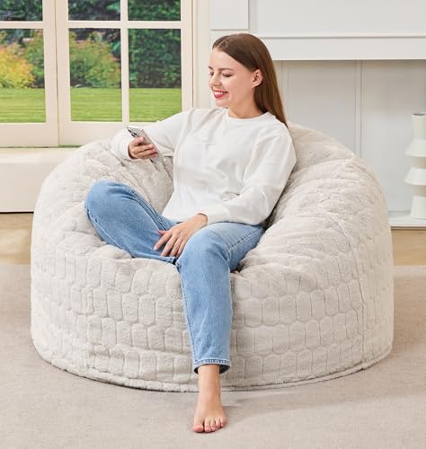 Image of Hobestluk Large Bean Bag Chairs 3FT Big Adults BeanBag Chairs Plush Cover