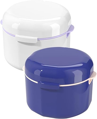 2 piezas con tapa, caja de almacenamiento portátil, soporte invisible, caja de limpieza, colores surtidos, 3.77 x 3.46 x 2.75 pulgadas