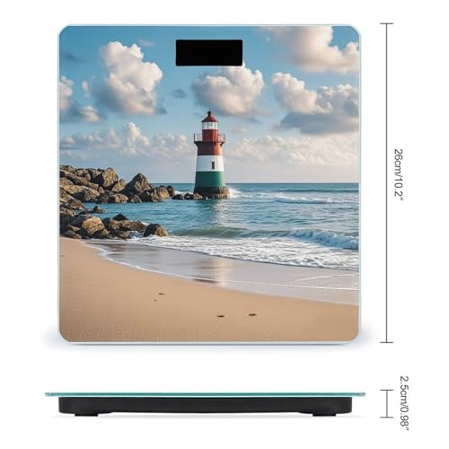Báscula digital para baño con plataforma de vidrio y pantalla LCD miniatura 2