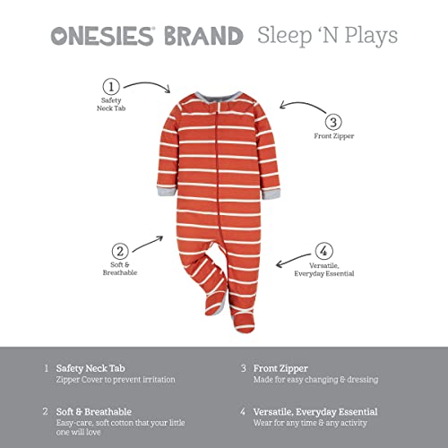 Image of Onesies Brand Baby Boys' 4-pack Sleep 'N Play Footies