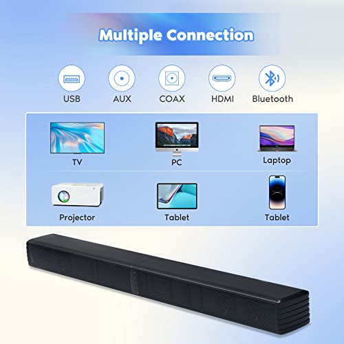 image for GEOYEAO Sound Bar, Bass Speakers for Smart TV with Dual Subwoofer 3D S